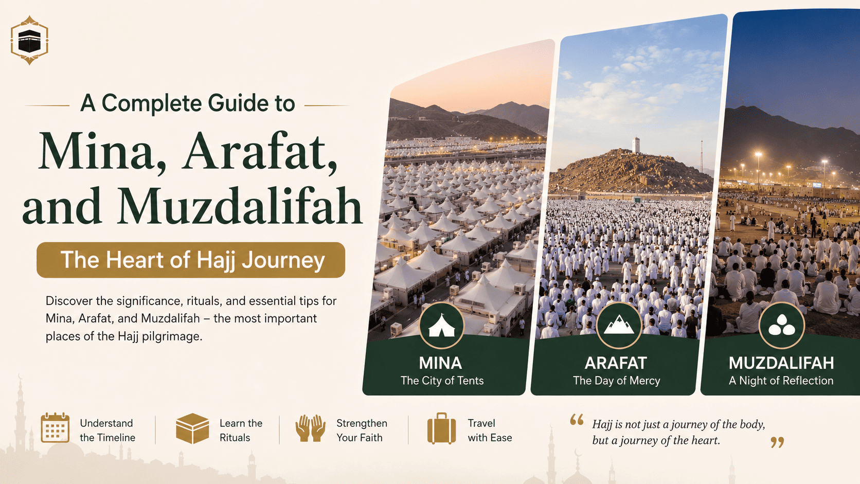 Complete Guide to Mina, Arafat, and Muzdalifah during the Hajj pilgrimage